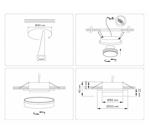 Встраиваемый светильник Ambrella Light TN TN6707