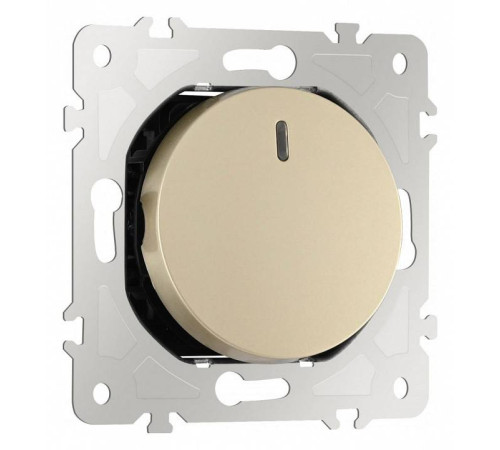 Выключатель перекрестный одноклавишный с подсветкой без рамки Arte Milano 202 202.35-1.shampan