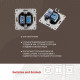 Розетка двойная RJ-11 и Ethernet RJ-45, без рамки Arte Milano am-202 202.44-1.black