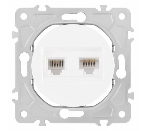 Розетка двойная RJ-11 и Ethernet RJ-45, без рамки Arte Milano am-202 202.44-1.white