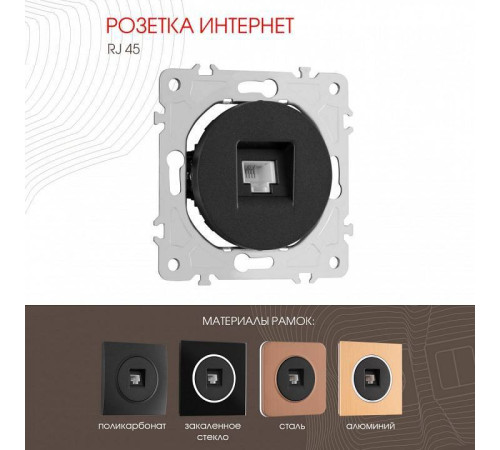 Розетка Ethernet RJ-45 без рамки Arte Milano am-202 202.45-1.black