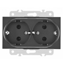 Розетка двойная с заземлением, без рамки Arte Milano am-203 203.40-2.black