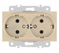 Розетка двойная с заземлением, без рамки Arte Milano am-203 203.40-2.shampan