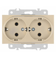 Розетка двойная с заземлением, без рамки Arte Milano am-203 203.40-2.shampan