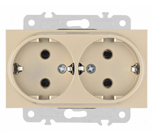 Розетка двойная с заземлением, без рамки Arte Milano am-203 203.40-2.shampan