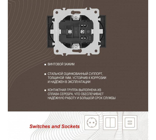 Розетка двойная с заземлением, без рамки Arte Milano am-203 203.40-2.silver