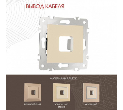 Розетка для вывод кабеля без рамки Arte Milano am-203 203.49-1.shampan