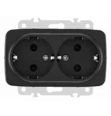 Розетка двойная с заземлением, без рамки Arte Milano am-205 205.40-2.black