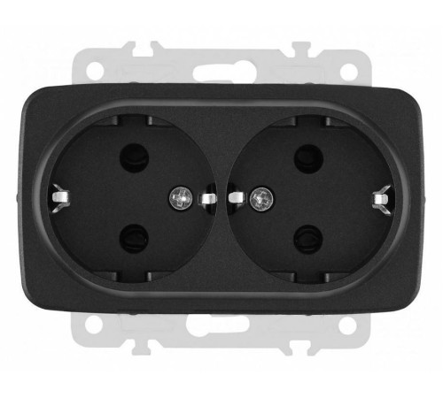 Розетка двойная с заземлением, без рамки Arte Milano am-205 205.40-2.black