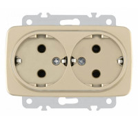 Розетка двойная с заземлением, без рамки Arte Milano am-205 205.40-2.shampan