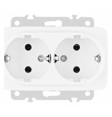Розетка двойная с заземлением, без рамки Arte Milano am-205 205.40-2.white