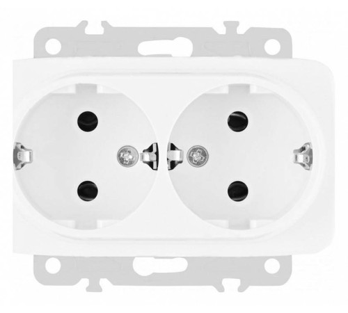 Розетка двойная с заземлением, без рамки Arte Milano am-205 205.40-2.white