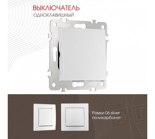 Выключатель одноклавишный без рамки Arte Milano 206 206.30-1.silver