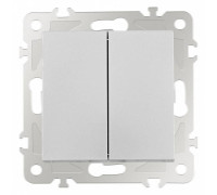 Выключатель проходной двухклавишный без рамки Arte Milano 206 206.32-2.silver