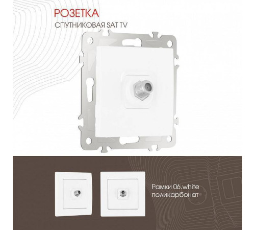 ТВ-розетка без рамки Arte Milano am-206 206.42-1.white