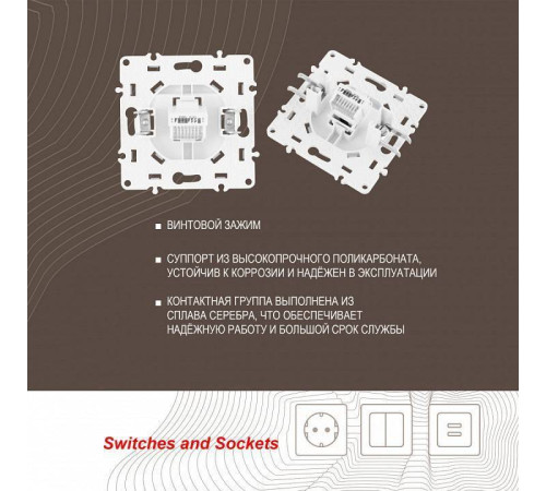 Розетка Ethernet RJ-45 без рамки Arte Milano am-217 217.45-1.white