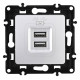 Розетка USB, без рамки Arte Milano am-217 217.46-1.silver
