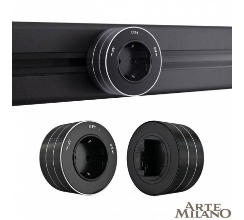 Розетка с заземлением на треке Arte Milano Am-track-sockets 380011TS/ES Black