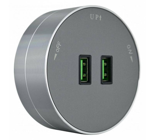 Розетка 2xUSB на треке Arte Milano Am-track-sockets 380011TS/USBx2 Grey