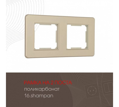 Рамка на 2 поста Arte Milano am-502.16 502.16-2.shampan