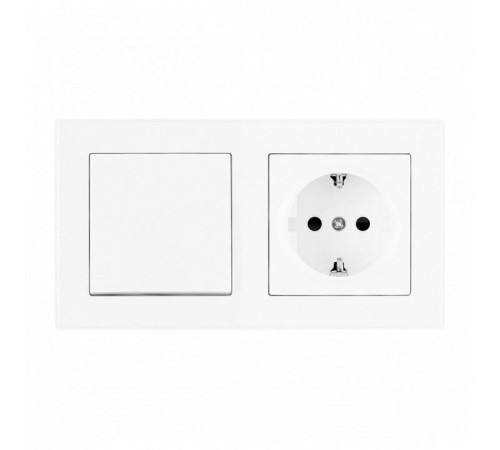 Блок с розеткой и выключателем Arte Milano SET06-2 SET06-2-30-1-40-1 White