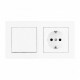 Блок с розеткой и выключателем Arte Milano SET06-2 SET06-2-30-1-40-1 White