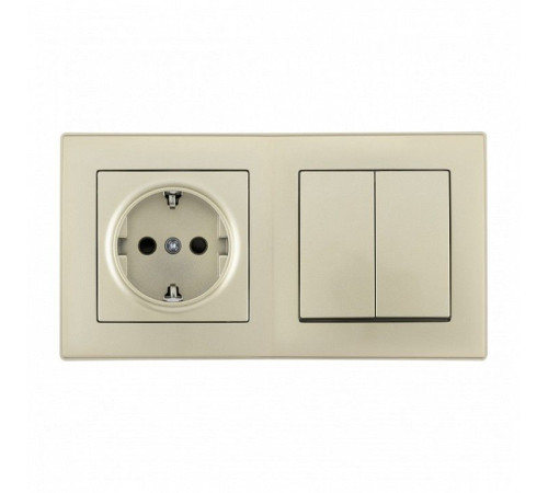Блок с розеткой и выключателем Arte Milano SET06-2 SET06-2-30-2-40-1 shampan