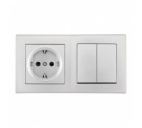 Блок с розеткой и выключателем Arte Milano SET06-2 SET06-2-30-2-40-1 silver