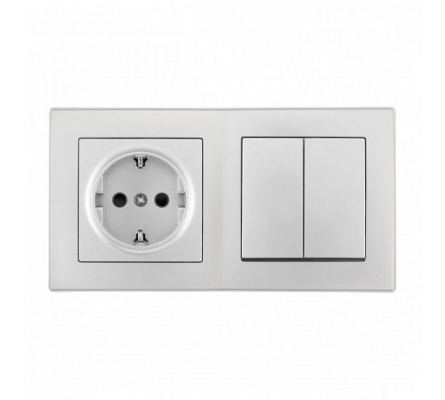 Блок с розеткой и выключателем Arte Milano SET06-2 SET06-2-30-2-40-1 silver