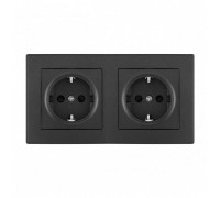 Розетка с заземлением и со шторкой Arte Milano SET06-2 SET06-2-40-1x2 black