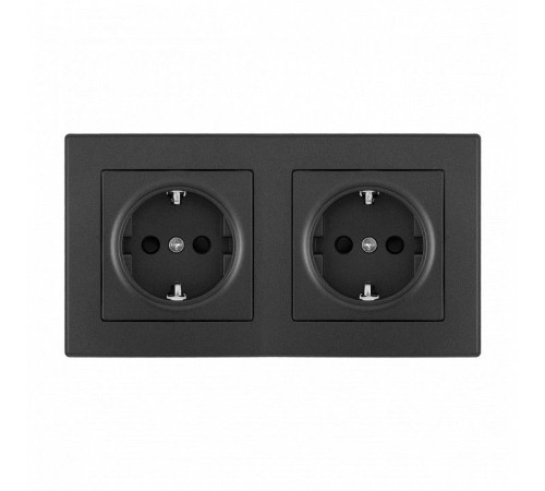 Розетка с заземлением и со шторкой Arte Milano SET06-2 SET06-2-40-1x2 black