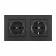 Розетка с заземлением и со шторкой Arte Milano SET06-2 SET06-2-40-1x2 black