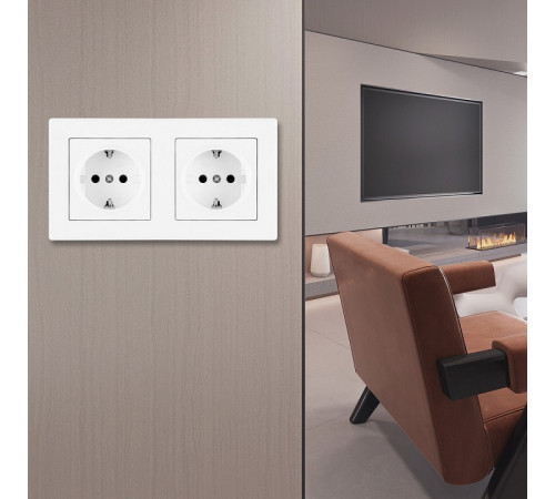 Розетка с заземлением и со шторкой Arte Milano SET06-2 SET06-2-40-1x2 white