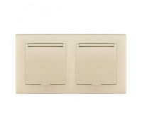 Розетка влагозащищенная с заземлением и со шторкой с крышкой Arte Milano SET06-2 SET06-2-41-1x2 shampan