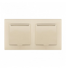 Розетка влагозащищенная с заземлением и со шторкой с крышкой Arte Milano SET06-2 SET06-2-41-1x2 shampan