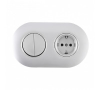 Блок с розеткой и выключателем Arte Milano SET08-2 SET08-2-40-1-30-2 silver