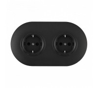 Розетка с заземлением и со шторкой Arte Milano SET08-2 SET08-2-40-1x2 black