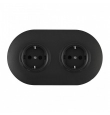 Розетка с заземлением и со шторкой Arte Milano SET08-2 SET08-2-40-1x2 black