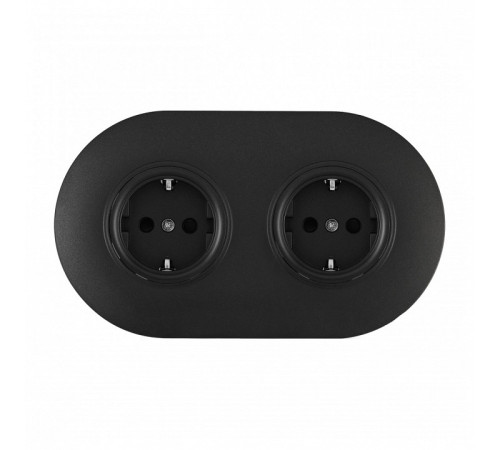 Розетка с заземлением и со шторкой Arte Milano SET08-2 SET08-2-40-1x2 black