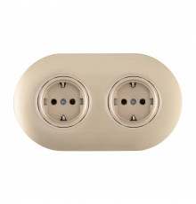 Розетка с заземлением и со шторкой Arte Milano SET08-2 SET08-2-40-1x2 shampan