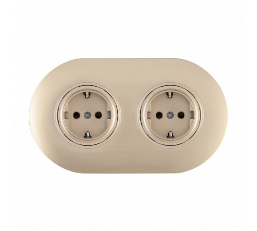 Розетка с заземлением и со шторкой Arte Milano SET08-2 SET08-2-40-1x2 shampan