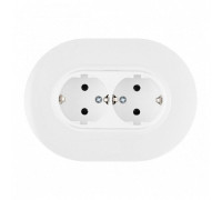 Розетка двойная с заземлением и со шторкой Arte Milano SET08-2 SET08-double-40-2 white