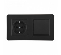 Блок с розеткой и выключателем Arte Milano SET16-2 SET16-2-40-1-30-1 black