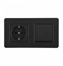 Блок с розеткой и выключателем Arte Milano SET16-2 SET16-2-40-1-30-1 black