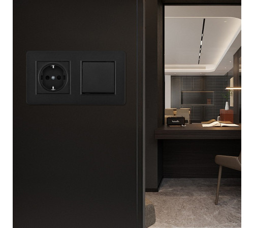 Блок с розеткой и выключателем Arte Milano SET16-2 SET16-2-40-1-30-1 black
