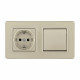 Блок с розеткой и выключателем Arte Milano SET16-2 SET16-2-40-1-30-1 shampan