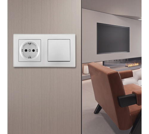 Блок с розеткой и выключателем Arte Milano SET16-2 SET16-2-40-1-30-1 silver