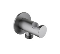 Шланговое подсоединение с держателем Aquanet AQ2464BGM оружейная сталь AQ2464BGM