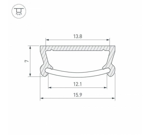 Профиль накладной Arlight TM-2000 (CT) 016939