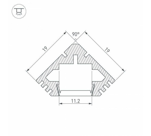 Профиль накладной угловой внутренний Arlight PDS45-T-3000 ANOD 018961